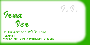 irma ver business card